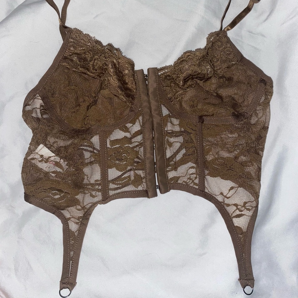 Brown crop top corset size M